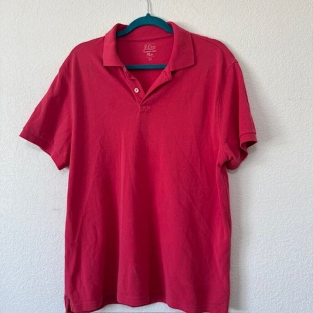 J Crew Classic Polo Shirt Mens Large Red Short Sleeve Knit‎ Goods Casual